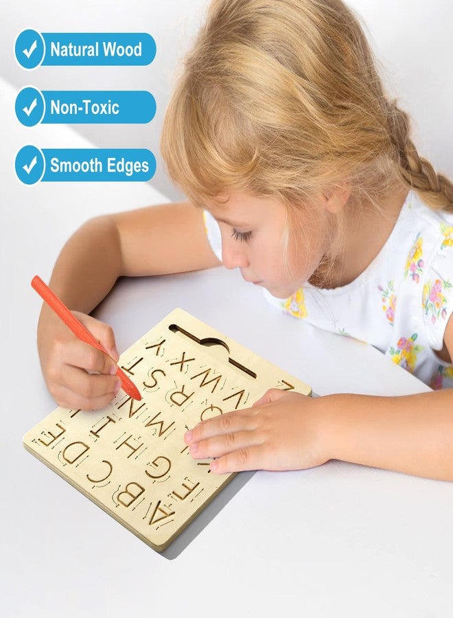 hzsshb Wooden Letters Practicing Board,Reusable Handwriting Alphabet Tracing Board Double-Sided Toddlers and Preschool Gifts Learning Toys Learning to Write ABC for Kids Ages 3-8 - Image 4